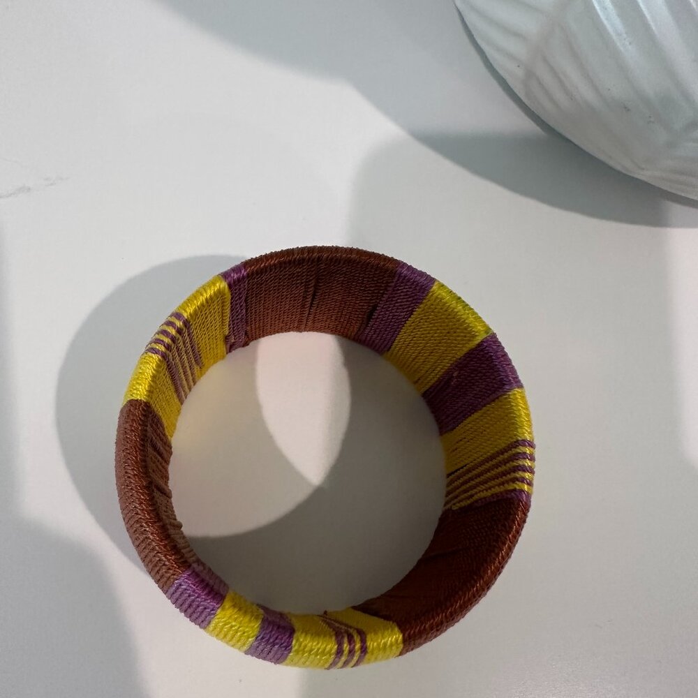 HENRI BENDEL Yellow, Purple & Burgundy Thick Fabric Cuff